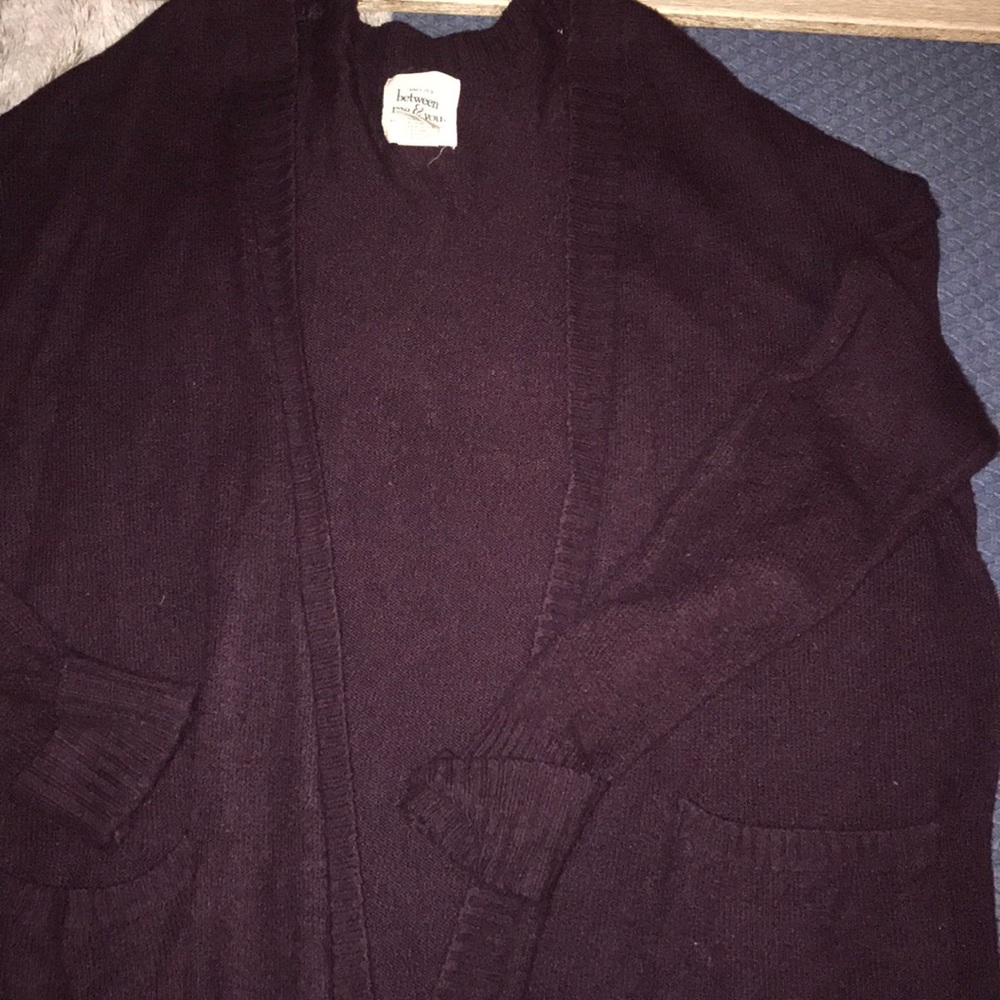 Dark Purple Long Warm Cardigan